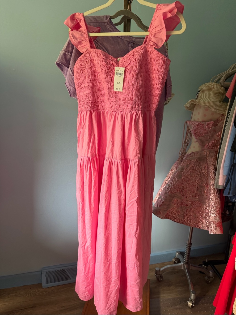 Abercrombie & Fitch xlt Pink Ruffle Strap  Dress tall nwt